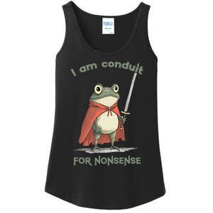 I Am A Conduit For Nonsense Funny Frog Ladies Essential Tank