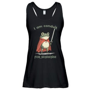 I Am A Conduit For Nonsense Funny Frog Ladies Essential Flowy Tank