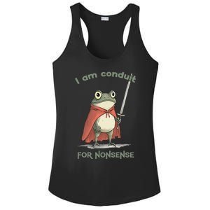 I Am A Conduit For Nonsense Funny Frog Ladies PosiCharge Competitor Racerback Tank