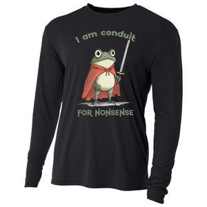 I Am A Conduit For Nonsense Funny Frog Cooling Performance Long Sleeve Crew