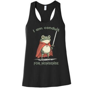 I Am A Conduit For Nonsense Funny Frog Women's Racerback Tank