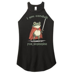 I Am A Conduit For Nonsense Funny Frog Women's Perfect Tri Rocker Tank