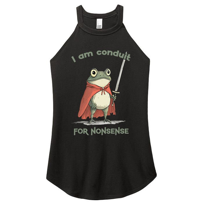 I Am A Conduit For Nonsense Funny Frog Women's Perfect Tri Rocker Tank