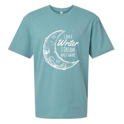 I Am A Writer I Dream While Awake Crescent Moon Gift Sueded Cloud Jersey T-Shirt