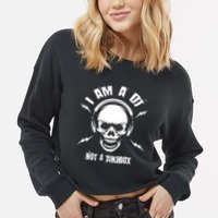 I Am A Dj Not A Jukebox Cropped Pullover Crew