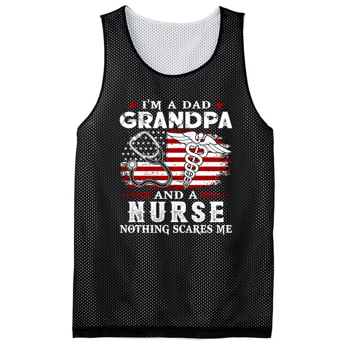 I Am A Dad Grandpa And A Nurse Nothing Scares Me Fathers Day Gift Mesh Reversible Basketball Jersey Tank