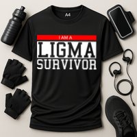 I Am A Ligma Survivor Gamer Dank Meme Theme Gift Cooling Performance Crew T-Shirt