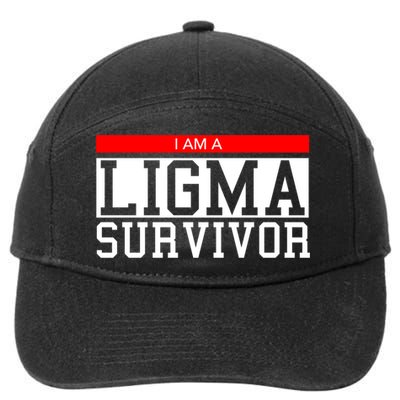 I Am A Ligma Survivor Gamer Dank Meme Theme Gift 7-Panel Snapback Hat