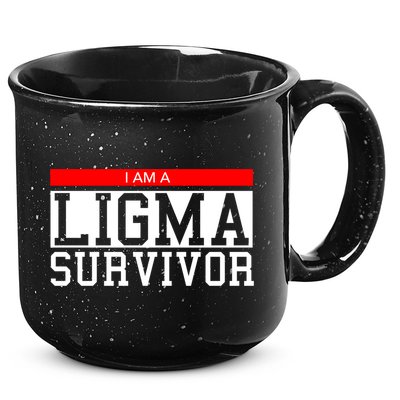 I Am A Ligma Survivor Gamer Dank Meme Theme Gift 15oz Campfire Ceramic Mug