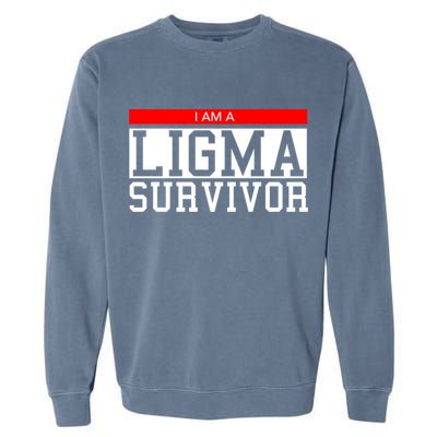 I Am A Ligma Survivor Gamer Dank Meme Theme Gift Garment-Dyed Sweatshirt