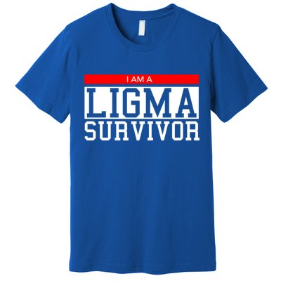 I Am A Ligma Survivor Gamer Dank Meme Theme Gift Premium T-Shirt