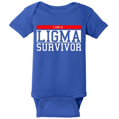 I Am A Ligma Survivor Gamer Dank Meme Theme Gift Baby Bodysuit