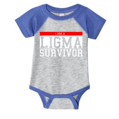 I Am A Ligma Survivor Gamer Dank Meme Theme Gift Infant Baby Jersey Bodysuit