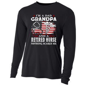 I Am A Dad Grandpa And A Retired Nurse Nothing Scares Me Fathers Day Gift Cooling Performance Long Sleeve Crew