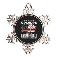 I Am A Dad Grandpa And A Retired Nurse Nothing Scares Me Fathers Day Gift Metallic Star Ornament