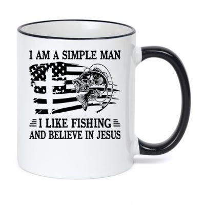 I An A Simple Man I Like Fishing And Believe In Jesus Christ 11oz Black Color Changing Mug