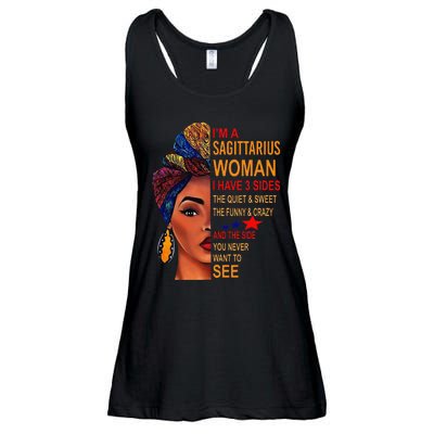 I Am A Sagittarius Woman I Have 3 Sides Funny Ladies Essential Flowy Tank