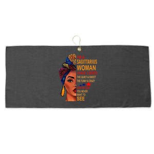 I Am A Sagittarius Woman I Have 3 Sides Funny Large Microfiber Waffle Golf Towel