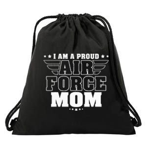 I Am A Proud Mom Patriotic Pride Military Mother Drawstring Bag