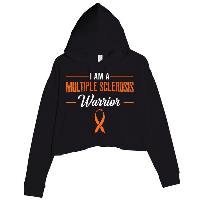 I Am A Multiple Sclerosis Warrior Multiple Sclerosis Crop Fleece Hoodie