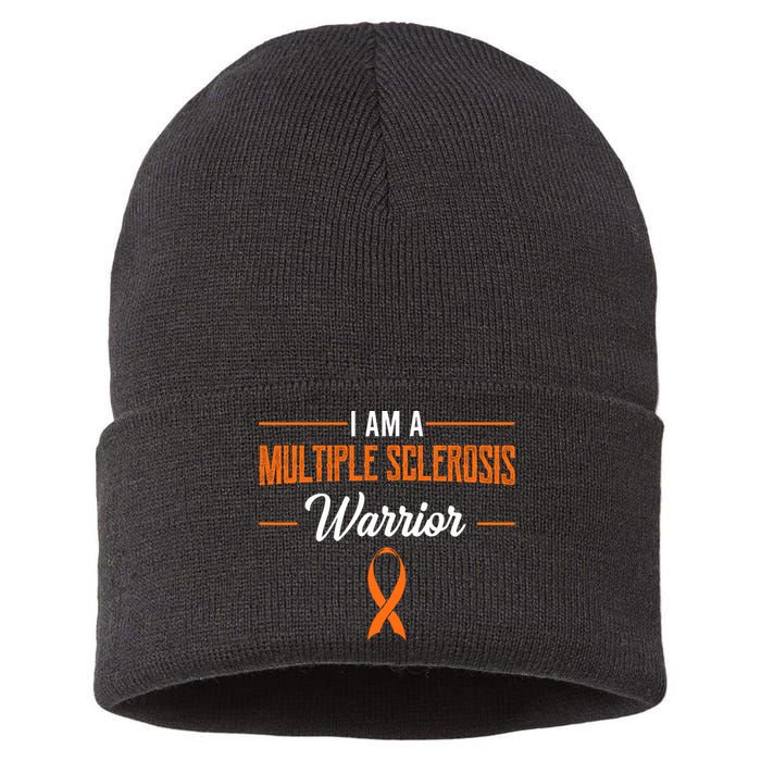 I Am A Multiple Sclerosis Warrior Multiple Sclerosis Sustainable Knit Beanie