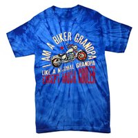 I Am A Biker Grandpa Funny Quote For Grandpa Motorbikes Gift Tie-Dye T-Shirt