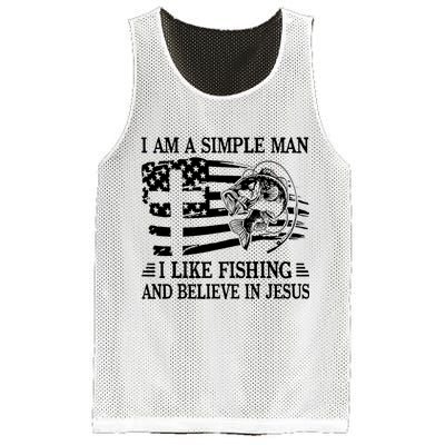 I Am A Simple Man I Like Fishing And Believe In Jesus Mesh Reversible Basketball Jersey Tank