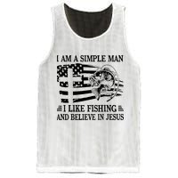 I Am A Simple Man I Like Fishing And Believe In Jesus Mesh Reversible Basketball Jersey Tank