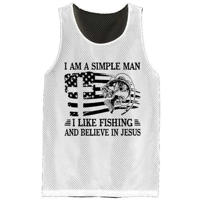 I Am A Simple Man I Like Fishing And Believe In Jesus Mesh Reversible Basketball Jersey Tank