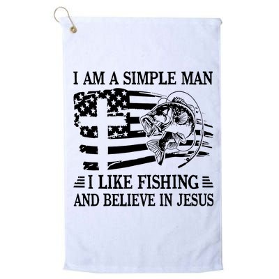 I Am A Simple Man I Like Fishing And Believe In Jesus Golf Towel