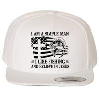 I Am A Simple Man I Like Fishing And Believe In Jesus Wool Snapback Cap