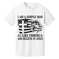 I Am A Simple Man I Like Fishing And Believe In Jesus Kids T-Shirt