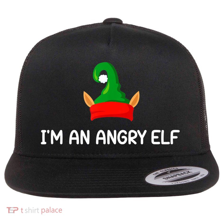 I'm An Angry Elf, Funny, Corny Christmas Jokes,, Sarcastic Flatbill Hat