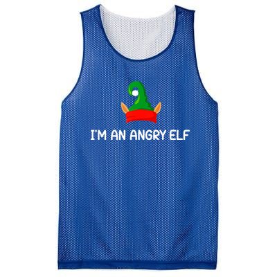 I'm An Angry Elf, Funny, Corny Christmas Jokes,, Sarcastic Mesh Reversible Basketball Jersey Tank