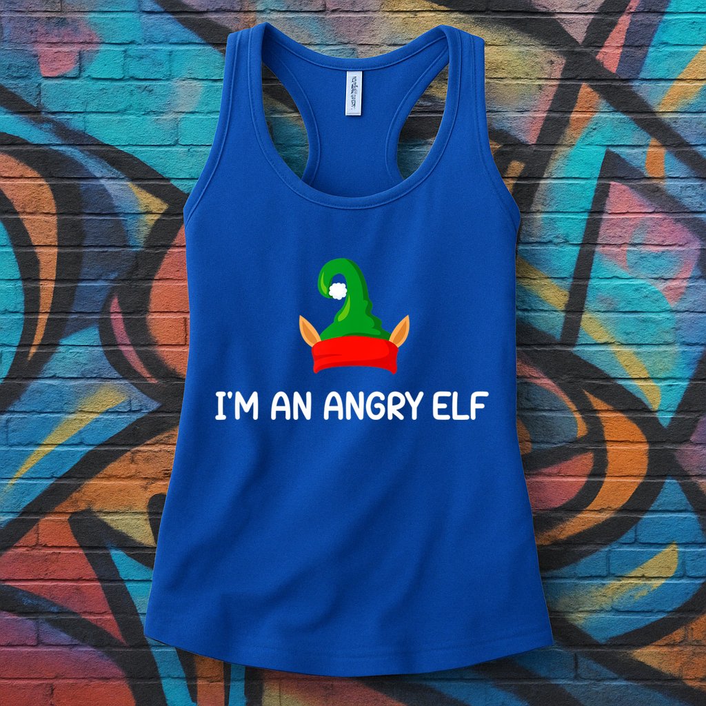 I'm An Angry Elf, Funny, Corny Christmas Jokes,, Sarcastic Womens Tank Top
