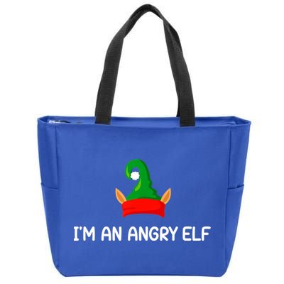I'm An Angry Elf, Funny, Corny Christmas Jokes,, Sarcastic Zip Tote Bag