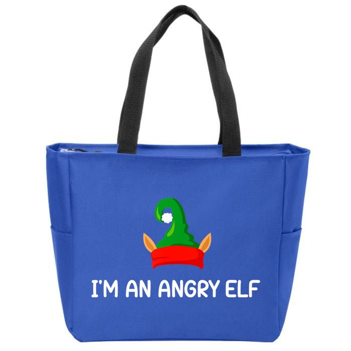 I'm An Angry Elf, Funny, Corny Christmas Jokes,, Sarcastic Zip Tote Bag