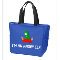 I'm An Angry Elf, Funny, Corny Christmas Jokes,, Sarcastic Zip Tote Bag
