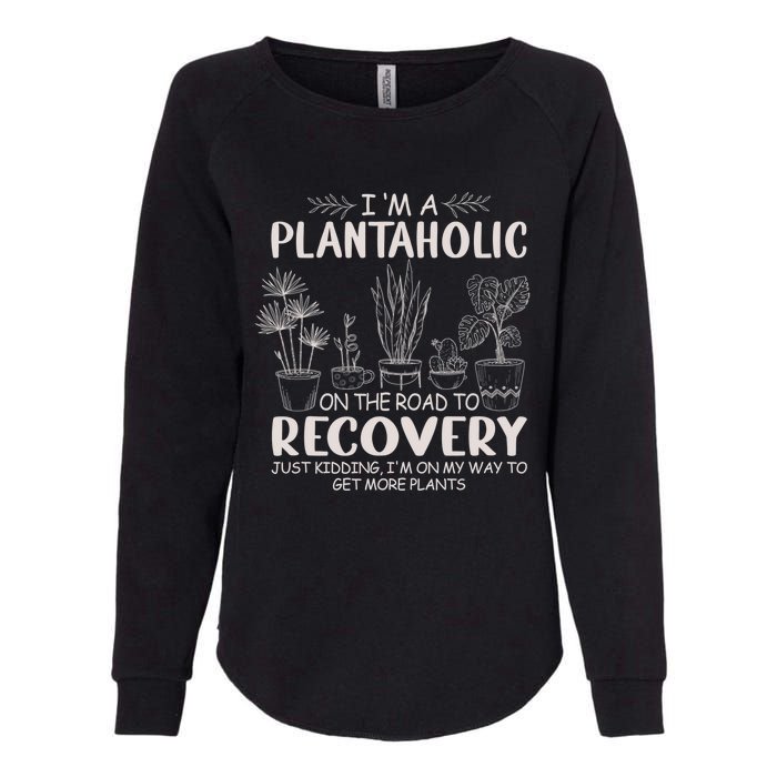 I Am A Plantaholic On The Road To Recovery Funny Plant Lover Womens California Wash Sweatshirt