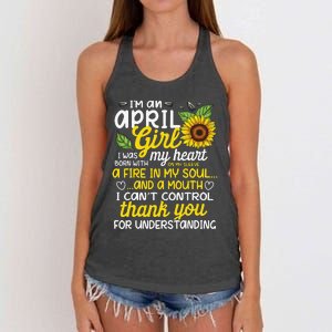 I'm An April Sunflower Queen Born On April Women's Knotted Racerback Tank