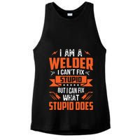 I Am A Welder I Can't Fix Stupid But I Can Fix What Stupid Ladies PosiCharge Tri-Blend Wicking Tank