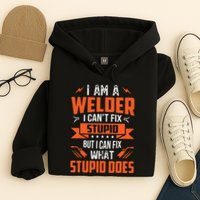 I Am A Welder I Can't Fix Stupid But I Can Fix What Stupid Hoodie