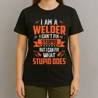 I Am A Welder I Can't Fix Stupid But I Can Fix What Stupid T-Shirt