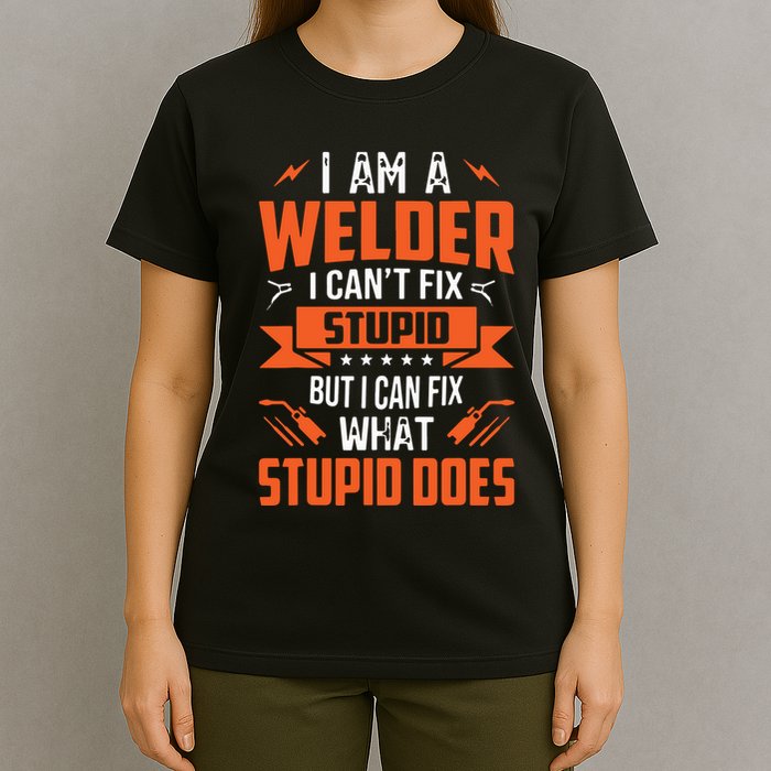 I Am A Welder I Can't Fix Stupid But I Can Fix What Stupid T-Shirt