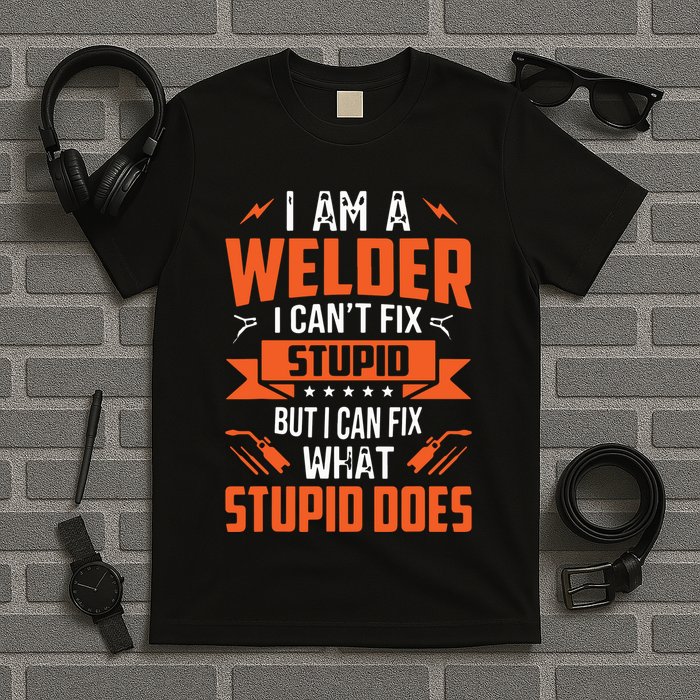 I Am A Welder I Can't Fix Stupid But I Can Fix What Stupid T-Shirt