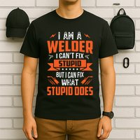 I Am A Welder I Can't Fix Stupid But I Can Fix What Stupid T-Shirt