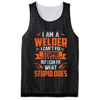 I Am A Welder I Can't Fix Stupid But I Can Fix What Stupid Mesh Reversible Basketball Jersey Tank