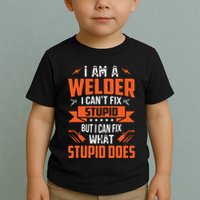 I Am A Welder I Can't Fix Stupid But I Can Fix What Stupid Toddler T-Shirt