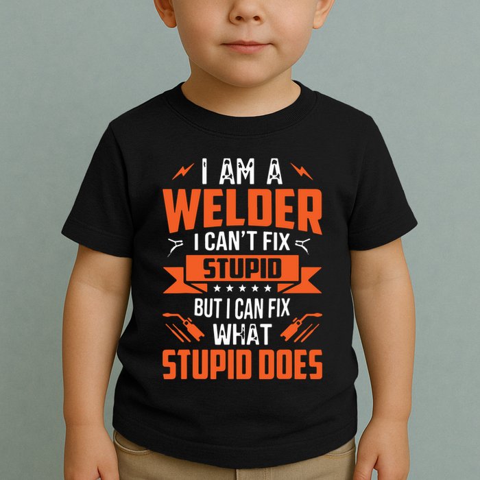 I Am A Welder I Can't Fix Stupid But I Can Fix What Stupid Toddler T-Shirt