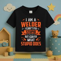 I Am A Welder I Can't Fix Stupid But I Can Fix What Stupid Toddler T-Shirt